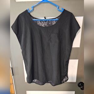 Maurices Black Lace Top- EUC